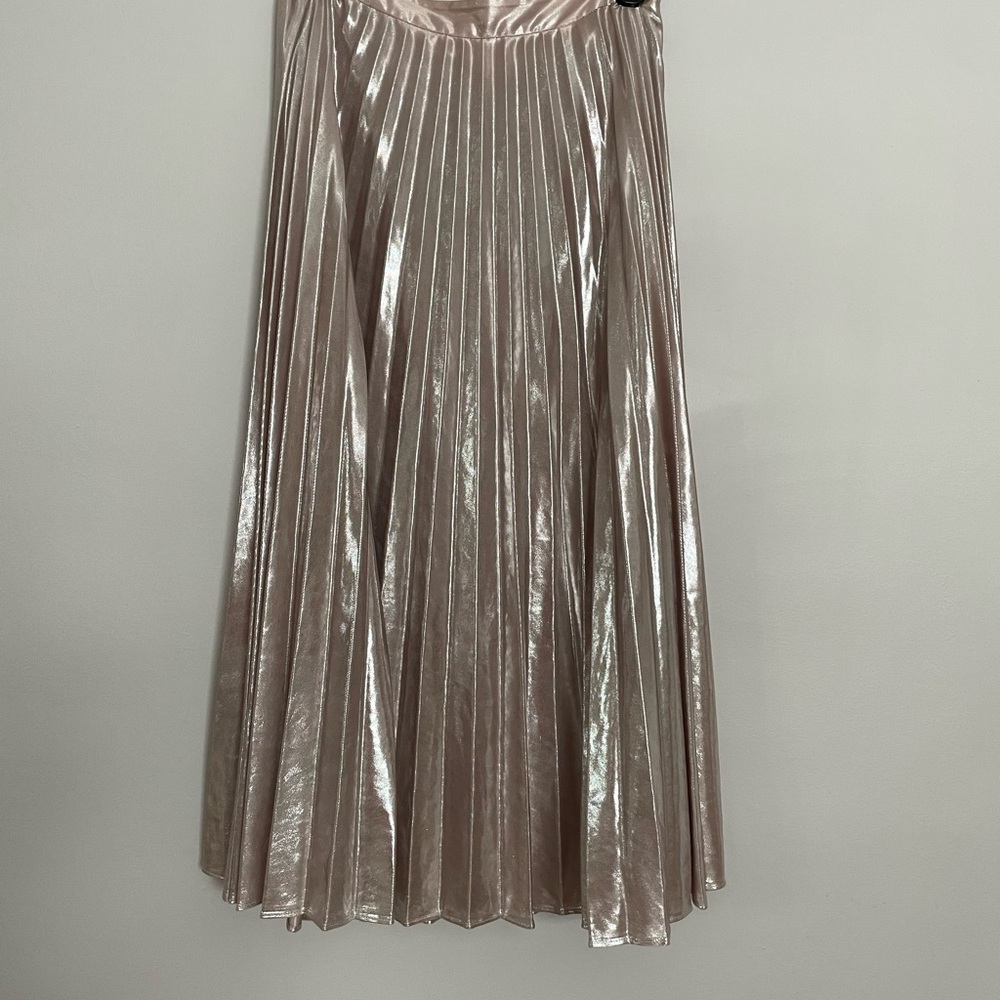 1. State Shimmering Rose Gold A-Line Skirt